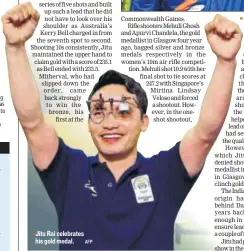  ?? AFP ?? Jitu Rai celebrates his gold medal.
