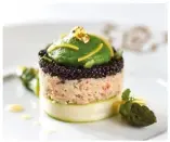  ??  ?? French caviar, Brittany crab and roasted lobster are some of the fine ingredient­s on show at Gaddi’s