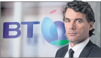  ??  ?? POSITIVE OUTLOOK: BT chief executive Gavin Patterson has promised ‘ robust action’