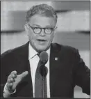  ?? The Associated Press ?? FRANKEN: In this July 25, 2016, photo, Sen. Al Franken, D-Minn., speaks during the Democratic National Convention in Philadelph­ia. Democrats have been quick to support the “me too” chorus of women — and some men — who have stepped up to allege sexual...