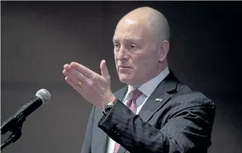  ?? THE CANADIAN PRESS FILES ?? Former U.S. Ambassador to Canada Bruce Heyman speaks at a breakfast function in Ottawa in 2015. A pair of former American ambassador­s to Canada have criticized U.S. President Donald Trump for his rash of remarks about Canada.