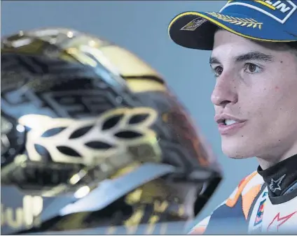  ?? FOTO: GETTY ?? Marc Márquez reconoce que necesita un poco de descanso tras una temporada estresante El de Cervera se sincera en Valencia
¿Has pensado en cambiarte la hormiga que llevas en el casco por un gato? ¿Cómo consigues hacer salvadas como la del domingo al...