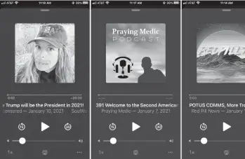  ?? DAVID HAMILTON/AP ?? Major platforms have been cracking down on the spread of misinforma­tion and conspiracy theories in the wake of the Jan. 6 riot at the Capitol. But Apple and Google, among others, have left open a major loophole: Podcasts.