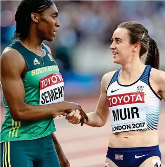  ?? GETTY IMAGES ?? Big test: Semenya (left) is a threat to Laura Muir’s medal hopes