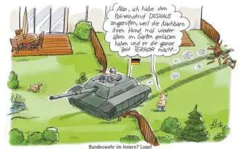  ??  ?? Bundeswehr im Innern? Logo!