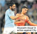  ??  ?? Houssem Aouar in action against City