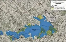  ??  ?? Lake Somerville, an 11,160-acre reservoir that straddles Burleson, Lee and Washington counties, is eyed for federal leases of some 384 acres for drilling and hydraulic fracturing.