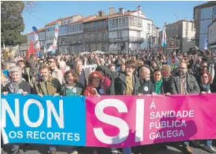  ?? // EP ?? La candidata del BNG, Ana Pontón, en la marcha de ayer en Santiago