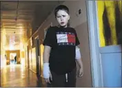  ?? Sega Volskii AFP/Getty Images ?? DMITRIY Vadimovich, 10, is in a hospital in Horlivka, north of Donetsk, after being injured by a landmine.