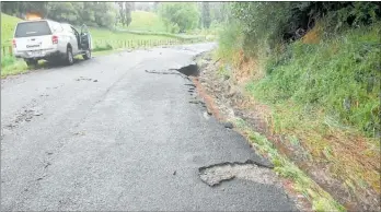  ??  ?? Damage to Ngawaka Road in Flemington, caused by the recent heavy rain.