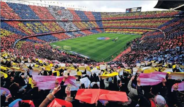  ??  ?? LLENO. A pesar de que faltan localidade­s por venderse, desde el Barça esperan que haya una gran entrada en el Camp Nou. Hay mucho en juego más allá de los puntos.