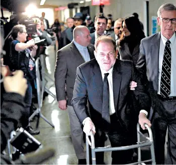  ?? ALEC TABAK/NEW YORK DAILY NEWS ?? Harvey Weinstein arrives for a pretrial hearing in state Supreme Court in New York this month.