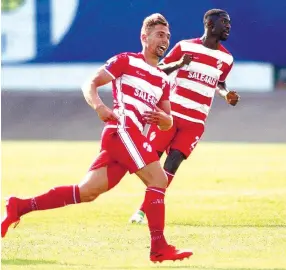  ??  ?? Diogo Barbosa marcou o golo da jornada frente ao Canelas