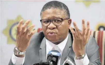  ?? | African News Agency (ANA) ?? TRANSPORT Minister Fikile Mbalula says corruption at the Passenger Rail Agency of SA will not go unpunished.