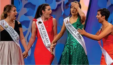  ??  ?? Surprise: The moment shocked Limerick Rose Sinéad was announced Rose of Tralee 2019