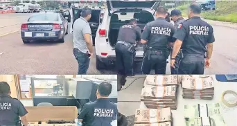  ??  ?? Un policía municipal de Acapulco fue detenido el viernes junto con dos hombres, casi 3 millones de pesos y armas.