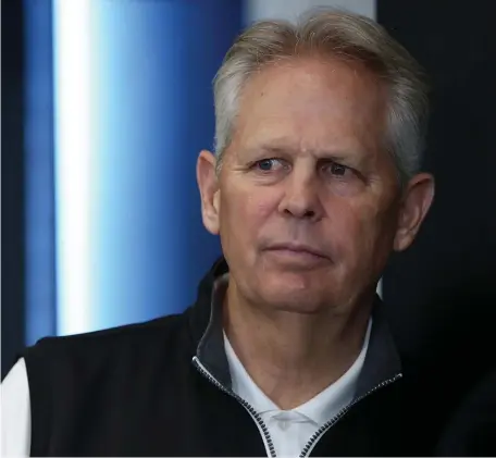  ?? NANCY LANE / HERALD STAFF FILE ?? KEEPING TABS: Celtics president of basketball operations Danny Ainge has been “in communicat­ion with people in the organizati­on, including players, every day” since the NBA has suspended play because of coronaviru­s.