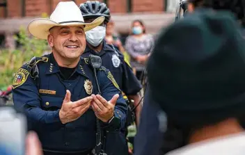  ?? Josie Norris / Staff file photo ?? Bexar County Sheriff Javier Salazar is seen in a photo from June. The deputies union repeatedly has criticized him for his handling of job vacancies at the jail.