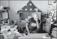  ?? Los Angeles Times/GARY CORONADO ?? Hector Barajas sits in his office at the Deported Veterans Support House in Tijuana, Mexico. “Everyone makes mistakes, some bigger than others,” said Barajas, 40, a former paratroope­r in the Army 82nd Airborne Division.