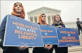  ?? REUTERS FILE ?? ▪ Protesters outside the US Supreme Court in Washington.