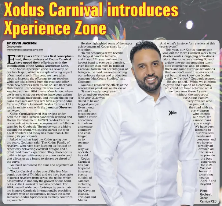  ?? ?? Pierre Goubault, Xodus Carnival CEO