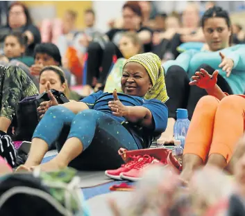  ?? Picture: Esa Alexander ?? South Africa was focused on Youth Day yesterday, but June 16 was also the Internatio­nal Day of Yoga and enthusiast­s gathered at the Cape Town Internatio­nal Convention Centre to celebrate.