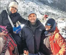  ?? PICTURE COURTESY SPECIAL ARRANGEMEN­T ?? Congress president Rahul Gandhi with fellow pilgrims during his Kailash Mansarovar yatra.