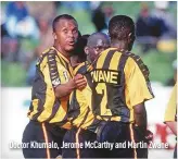  ??  ?? Doctor Khumalo, Jerome McCarthy and Martin Zwane