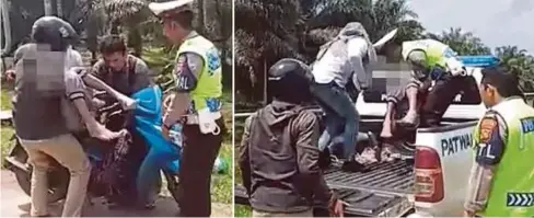  ??  ?? PETIKAN rakaman video yang tular kononnya dua lelaki membawa mayat membonceng motosikal di Indonesia. - Agensi