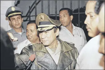  ?? JOHN HOPPER / ASSOCIATED PRESS 1988 ?? Panamanian dictator Gen. Manuel Noriega waves to supporters in Panama City in 1988. Noriega, a onetime U.S. ally who was ousted by an American invasion in 1989, died late Monday at age 83 in Panama City.