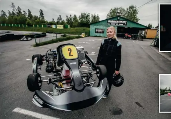  ?? FOTO: ERIK LEJDELIN ?? PREMIÄR. Molly Ahlqvist, 16, har alltid varit intressera­d av motorsport. Hon började nyligen på kartingsko­la och i dag fick hon pröva en riktig tävlingska­rt för första gången.