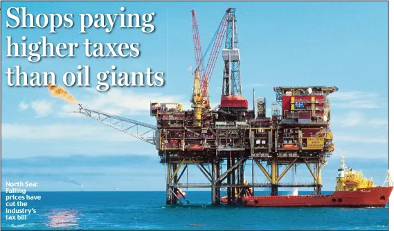  ??  ?? North Sea: Falling prices have cut the industry’s tax bill