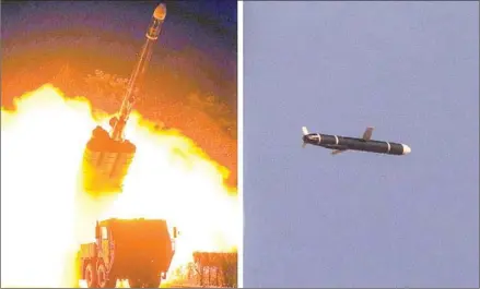  ?? KCNA ?? North Korea conducts the test firing of a reported new type of long-range cruise missile.