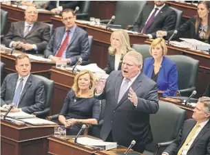  ?? STEVE RUSSELL TORONTO STAR ?? On Thursday, Premier Doug Ford made his first appearance in the Legislativ­e Assembly in four days, as the Ontario government gets questioned on its autism plan.