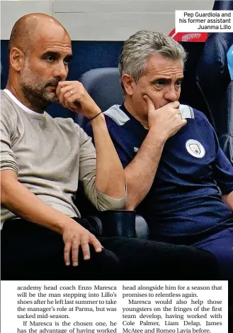  ?? ?? Pep Guardiola and his former assistant Juanma Lillo