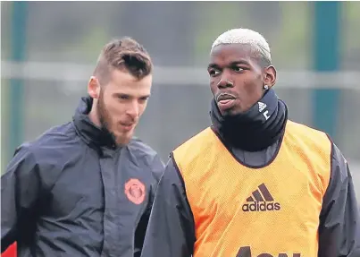  ?? Picture: PA. ?? In the spotlight: Manchester United’s David De Gea, left, with Paul Pogba.