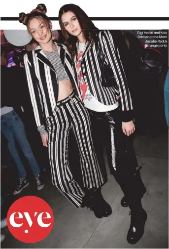  ??  ?? Gigi Hadid and Kaia Gerber at the Marc Jacobs Redux Grunge party.