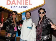  ?? ?? ALL SHOOK UP: Ricciardo with Elvis impersonat­ors