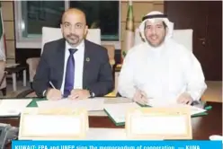  ??  ?? KUWAIT: EPA and UNEP sign the memorandum of cooperatio­n. — KUNA