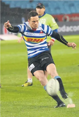  ?? Picture: Gallo Images ?? WET WEATHER WONDER. SP Marais was deadly with the boot for Western Province in horrendous conditions in their Currie Cup match against the Blue Bulls at Loftus Versfeld on Saturday.