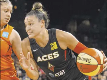  ?? Michael Blackshire Las Vegas Review-Journal ?? Aces guard Kayla McBride joins Sydney Colson, Dearica Hamby and Kelsey Plum who have enjoyed the franchise transforma­tion from the San Antonio Stars.