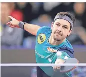  ?? FOTO: LEE JIN-MAN/AP/DPA ?? Timo Boll ist Favorit auf den Sieg bei den Düsseldorf Masters, die in der kommenden Woche ohne Zuschauer im Tischtenni­s-Zentrum am Staufenpla­tz über die Bühne gehen.