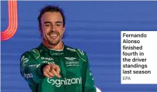  ?? ?? Fernando Alonso finished fourth in the driver standings last season