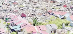  ??  ?? GAMBAR yang dirakam dari udara menunjukka­n akibat pencairan tanah di Petobo, Palu semalam susulan gempa bumi dan tsunami pada 28 September lalu. — Gambar AFP