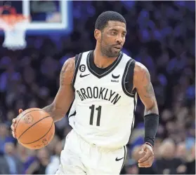  ?? BILL STREICHER/USA TODAY SPORTS ?? Kyrie Irving joined the Nets in 2019. He has requested to be traded before Thursday’s deadline.