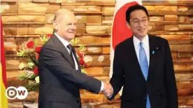  ?? ?? Chancellor Olaf Scholz held talks with Japanese Prime Minister Fumio Kishida