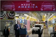  ?? ASSOCIATED PRESS FILE PHOTO ?? President Joe Biden speaks during a visit to the General Motors Factory ZERO electric vehicle assembly plant in Detroit in November.