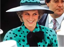  ??  ?? Horsing around? Diana hints at jockey silks at Ascot in 1986