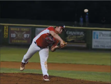  ?? OWEN MCCUE — MEDIANEWS GROUP ?? Souderton pitcher Jacob Horton throws a pitch against Norchester Tuesday in the Region 2 Tournament at Boyertown.