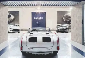  ??  ?? Below, left and right: One of just nine recreation­s of the Storez Speedster, the success of which inspired Zagato to continue the Sanction II programme with the Porsche 356 coupé